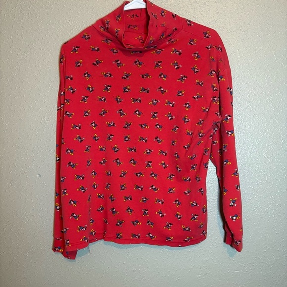 Vintage 90s Disney Mickey & Co. Mickey Mouse All Over Print Turtleneck Size XL - Picture 4 of 4